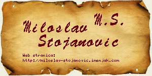 Miloslav Stojanović vizit kartica